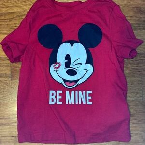 Old Navy Red Be Mine Mickey Mouse Tee